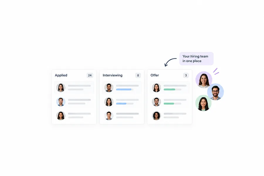 One place for every job, every applicant and every session — illustration